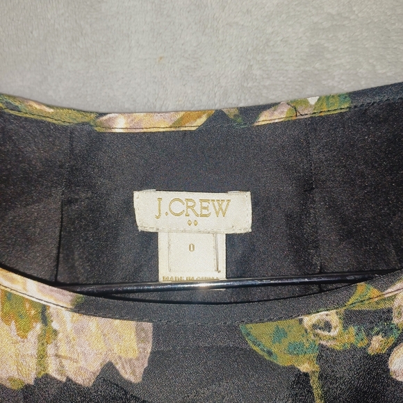 J. Crew Women's Long Sleeve Midi Floral Dress Black and Olive blush Size 0 - Picture 4 of 10